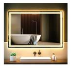 Espelho jateado iluminado com led quente e touch 120x80cm horizontal