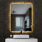 Espelho lapidado bisotê Iluminado com LED quente - 50x60cm