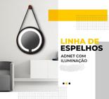 Espelho Led frio Adnet 60cm preto Alça preto