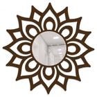 Espelho Mandala Florada Decorativo 40cm Marrom