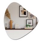 Espelho Organico Decorativo De Parede Lapidado 60 X 55 Cm De Vidro Prata Para Banheiro