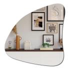 Espelho Organico Decorativo De Parede Lapidado 62 X 60 Cm De Vidro Prata Para Banheiro