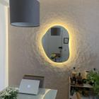 Espelho Orgânico Grande Led 95x73 Decorativo com botão touch e Fonte Bivolt