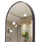 Espelho Oval Corpo Inteiro Com Moldura Couro Decorativo Luxo