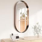 Espelho Oval Grande 80x50 com Moldura de Metal p/ Quarto Sala Banheiro