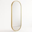 Espelho Oval Grande Corpo Inteiro 150x50 Decoração Moldura em Metal