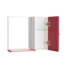 Espelho Para Banheiro Com Armário Cor Vermelho E Branco - Mercado das Prateleiras