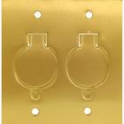 Espelho placa para piso latao dourado 4x4 2 tomada redonda