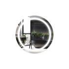 Espelho Redondo Com Led 40x40 Com Jateado Decorativo