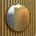 Espelho Redondo Com Moldura Aro Decorativo 30cm Dourado Gold