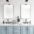 Espelho retangular grande 70x50 decoração p/ salas quartos banheiros- moldura em metal