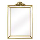 Espelho Vertical Grande Cristal Bisotê Ouro Envelhecido