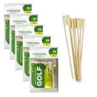 Espeto Palito De Bambu Golf Natural 9Cm Para Hambúrguer E Petisco Com 1250 Unidades