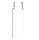 Espetos Churrasco Aço Inox Duplo 85cm Cabo Revestido Kit com 2