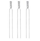 Espetos Churrasco Aço Inox Duplo 85cm Cabo Revestido Kit com 3