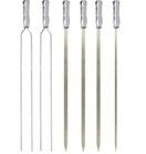 Espetos Churrasco Aço Inox Duplo + Simples 85cm Kit com 6