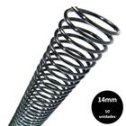 Espiral Plastico para encadernação 14mm Preto c/ 50 Pcs - MARES