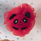 Esponja de Banho Bouton com Bichinho Panda com Corda Nylon Vermelho