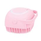 Esponja De Banho Rosa Em Silicone Com Dispenser Sabonete