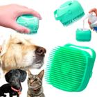 Esponja Pet de Silicone para Banho Cachorro Cães Gatos Massageadora com Dispenser para Shampoo