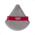 Esponja Puff Para Pó Ruby Kisses Triangular Cinza E Rosa