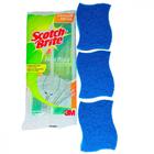 Esponja Scotch Brite Dupla Face Nao Risca Azul Com 3 Pecas