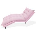 Espreguiçadeira Chaise Decorativa Estofada Sala de Estar Diva Suede Rosa Bebe - LM DECOR