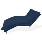 Espreguiçadeira Chaise Para Sala De Estar Diva Suede Azul Marinho - INCASA DECOR