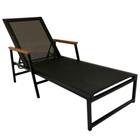 Espreguiçadeira De Piscina Alumínio Tela Sling Reclinável Para área de Piscina Externa