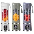 Espremedor de frutas portátil com tampa dupla ajustável, triturador de gelo durável, liquidificador recarregável USB, 8