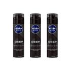 Espuma De Barbear Nivea Deep Black 200Ml - Kit Com 3Un