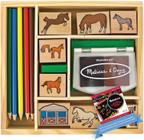Estábulo de Cavalos Melissa & Doug: Conjunto de Madeira 1 Tema Compatível M&D Scratch Art Mini-Pad