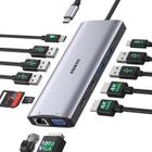 Estação de ancoragem para laptop IAVKYU 13 em 1 USB C HUB 3 monitores 1