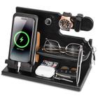 Estação de ancoragem TESLYAR Wood Phone Desk Organizer Ebony