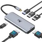 Estação de ancoragem USB C com monitor duplo LIONWEI 6 em 1, 100W