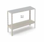 Estante 2 Prateleiras Aço Livros Quarto Cozinha Cinza - W3