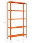 Estante 5 Prateleiras Aço 155x80x27 Bipartida Laranja 10093 - W3