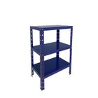 Estante Aço Pequena P 45kg Azul 3 Bandejas Bipartida 65cm x 30cm x 45cm - TecMA