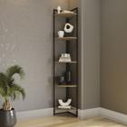 Estante Cantoneira Kappesberg Estilo Industrial LI022 cor Freijó e Preto Fosco