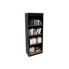 Estante de Livros ME4150 c/ 3 Prateleiras Amêndoa/Preto - Tecno Mobili