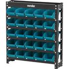 Estante gaveteiro metálica 66x61x15,5cm com 25 peças gavetas n.3 azul 25/3 - Vonder