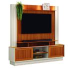 Estante Home Teather para TV até 55 Polegadas 2 Portas 1,80m Ripado Impressão 3D Atila Cedro/Off White EDN