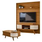 Estante Home Theater com Bancada Laguna com Mesa de Centro Indianápolis Naturale Off White Madetec