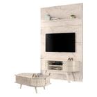 Estante Home Theater com Bancada Silverstone e Mesa de Centro Indianápolis Calacata Off White Madetec