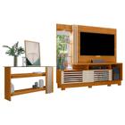 Estante Home Theater com Pés e Aparador Frizz Plus Cinamomo Off White Madetec