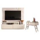 Estante Home Theater New Apolo com Aparador Estoril Calacata Off White Madetec