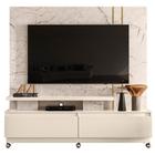 Estante Home Theater New Apolo com Rodízios Calacata Off White Madetec