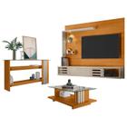 Estante Home Theater Suspenso com Aparador e Mesa de Centro Frizz Select Cinamomo Off White Madetec