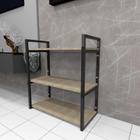 Estante industrial aço cor preto 60x30x68cm (C)x(L)x(A) cor mdf amadeirado claro modelo ind25acest