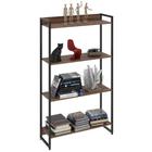 Estante Livreiro Multi Dynamica Industrial 80Cm 4 Prateleiras C08 Nogal - MPOZENATO